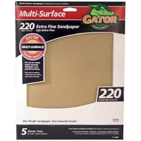 GATOR Sandpaper Al Ox 9X11In 220Grt 3260